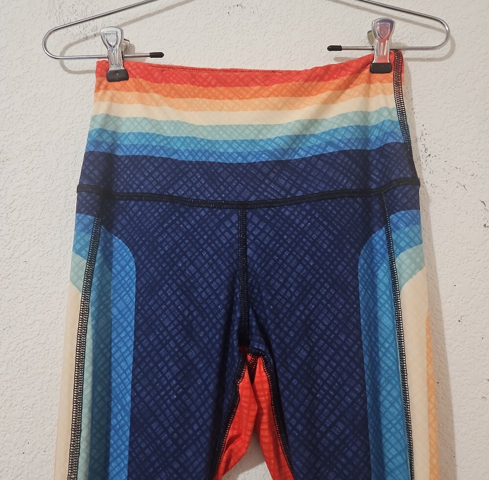 Yoga Democracy Retro Rainbow Original Bell Bottom Flare Leggings - Picture 4 of 8